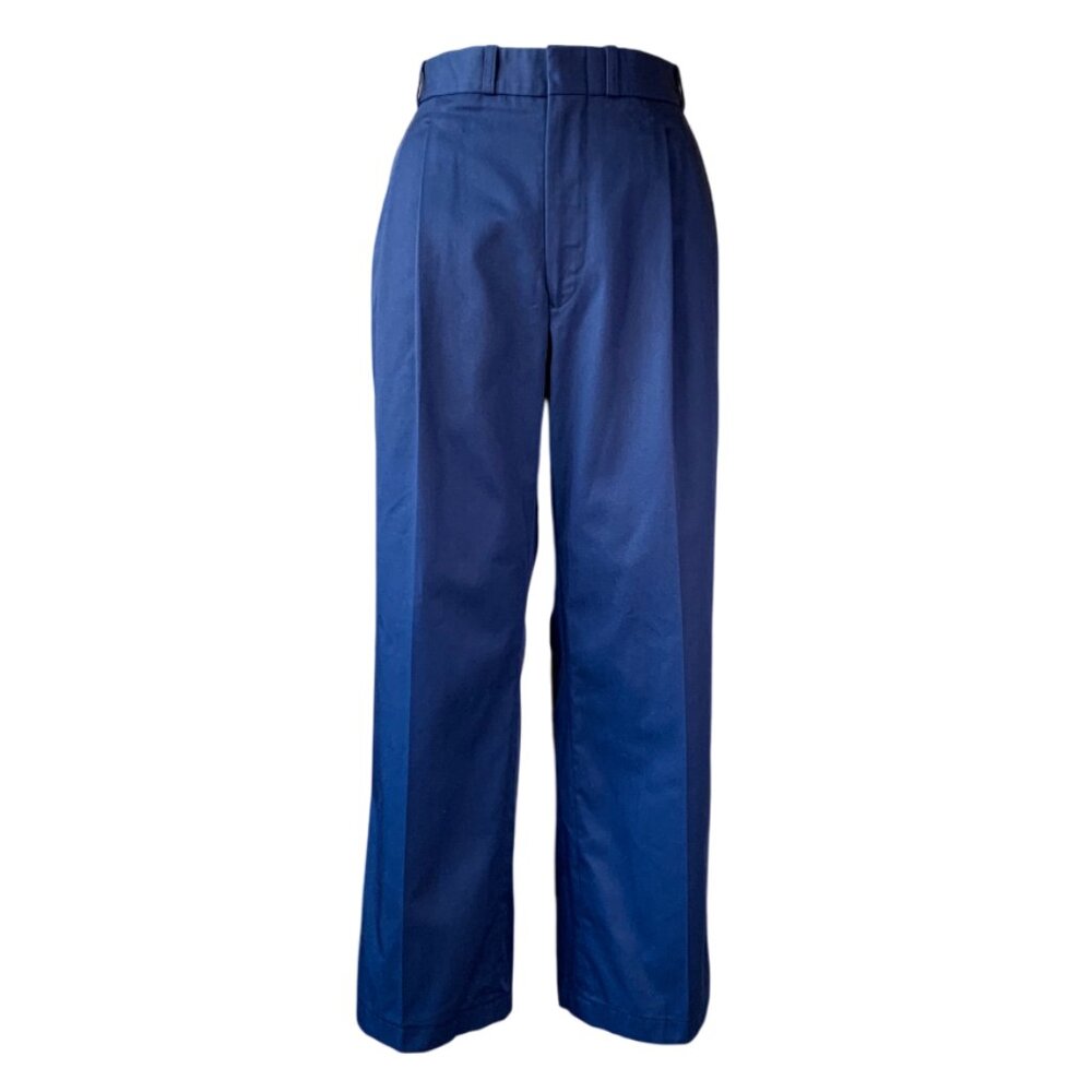 Vintage Aero Mode Minimalist Elevated ALTERED Dress Pants Navy Blue Pleated
